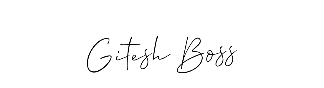 How to make Gitesh Boss name signature. Use Allison_Script style for creating short signs online. This is the latest handwritten sign. Gitesh Boss signature style 2 images and pictures png