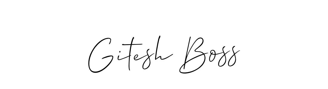 How to make Gitesh Boss name signature. Use Allison_Script style for creating short signs online. This is the latest handwritten sign. Gitesh Boss signature style 2 images and pictures png