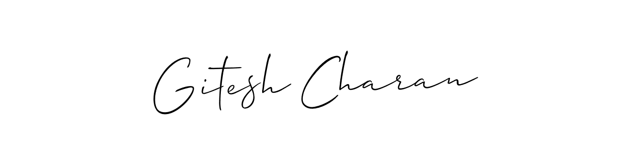 How to make Gitesh Charan signature? Allison_Script is a professional autograph style. Create handwritten signature for Gitesh Charan name. Gitesh Charan signature style 2 images and pictures png