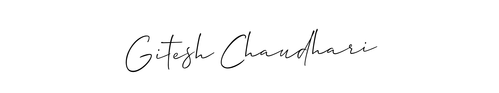 Also You can easily find your signature by using the search form. We will create Gitesh Chaudhari name handwritten signature images for you free of cost using Allison_Script sign style. Gitesh Chaudhari signature style 2 images and pictures png