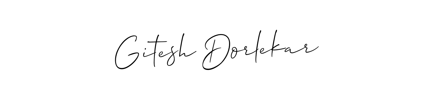 The best way (Allison_Script) to make a short signature is to pick only two or three words in your name. The name Gitesh Dorlekar include a total of six letters. For converting this name. Gitesh Dorlekar signature style 2 images and pictures png