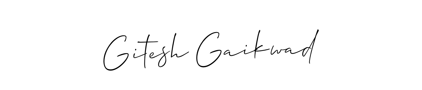 How to make Gitesh Gaikwad name signature. Use Allison_Script style for creating short signs online. This is the latest handwritten sign. Gitesh Gaikwad signature style 2 images and pictures png