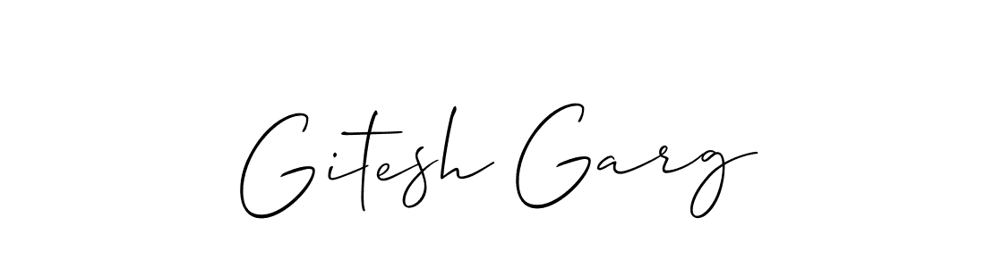 Create a beautiful signature design for name Gitesh Garg. With this signature (Allison_Script) fonts, you can make a handwritten signature for free. Gitesh Garg signature style 2 images and pictures png