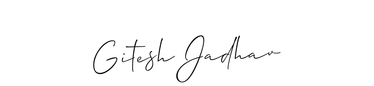 How to make Gitesh Jadhav signature? Allison_Script is a professional autograph style. Create handwritten signature for Gitesh Jadhav name. Gitesh Jadhav signature style 2 images and pictures png