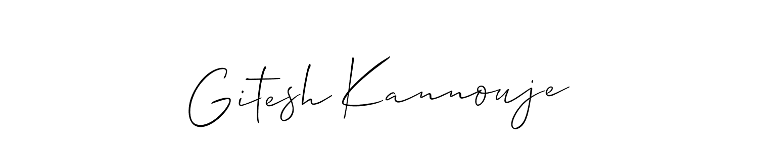 Design your own signature with our free online signature maker. With this signature software, you can create a handwritten (Allison_Script) signature for name Gitesh Kannouje. Gitesh Kannouje signature style 2 images and pictures png