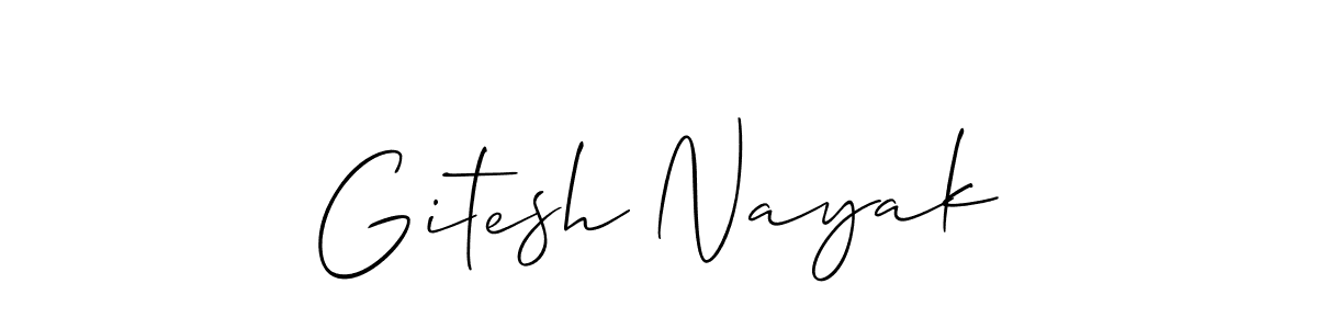 Create a beautiful signature design for name Gitesh Nayak. With this signature (Allison_Script) fonts, you can make a handwritten signature for free. Gitesh Nayak signature style 2 images and pictures png
