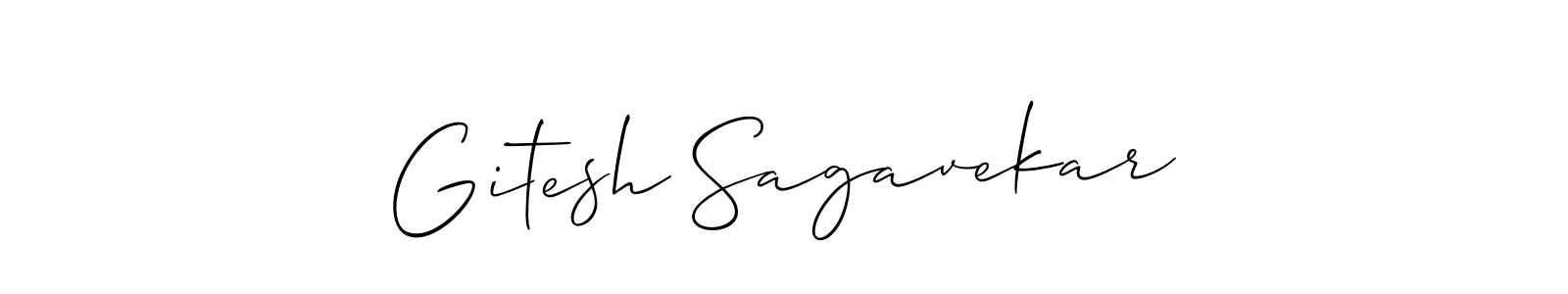 You should practise on your own different ways (Allison_Script) to write your name (Gitesh Sagavekar) in signature. don't let someone else do it for you. Gitesh Sagavekar signature style 2 images and pictures png