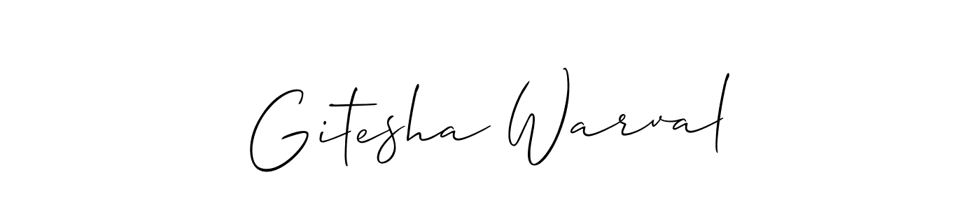 Best and Professional Signature Style for Gitesha Warval. Allison_Script Best Signature Style Collection. Gitesha Warval signature style 2 images and pictures png