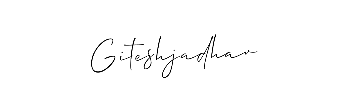 Also You can easily find your signature by using the search form. We will create Giteshjadhav name handwritten signature images for you free of cost using Allison_Script sign style. Giteshjadhav signature style 2 images and pictures png