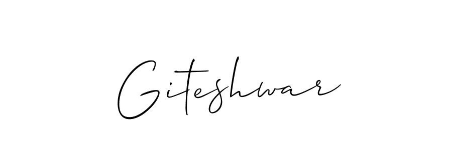 if you are searching for the best signature style for your name Giteshwar. so please give up your signature search. here we have designed multiple signature styles  using Allison_Script. Giteshwar signature style 2 images and pictures png