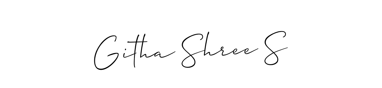 Also You can easily find your signature by using the search form. We will create Githa Shree S name handwritten signature images for you free of cost using Allison_Script sign style. Githa Shree S signature style 2 images and pictures png