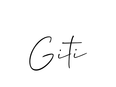 Create a beautiful signature design for name Giti. With this signature (Allison_Script) fonts, you can make a handwritten signature for free. Giti signature style 2 images and pictures png