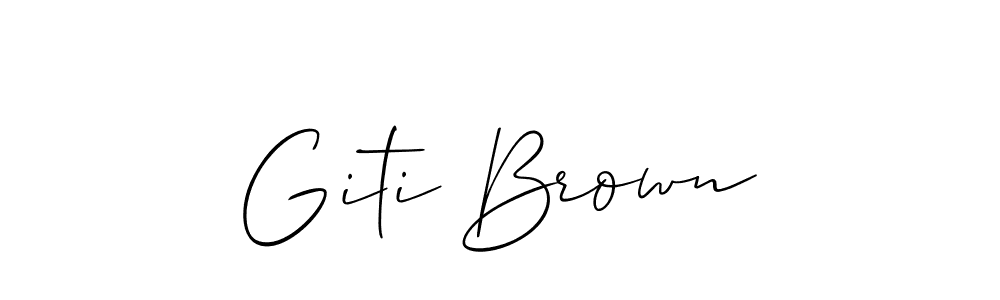 Use a signature maker to create a handwritten signature online. With this signature software, you can design (Allison_Script) your own signature for name Giti Brown. Giti Brown signature style 2 images and pictures png