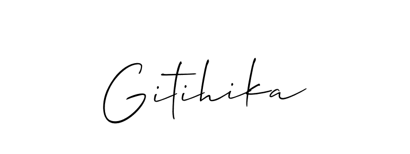 Make a beautiful signature design for name Gitihika. With this signature (Allison_Script) style, you can create a handwritten signature for free. Gitihika signature style 2 images and pictures png