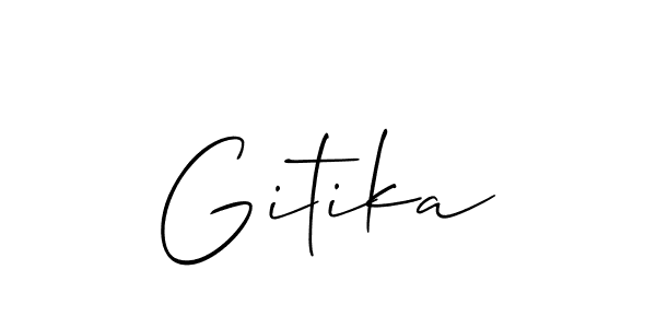 if you are searching for the best signature style for your name Gitika. so please give up your signature search. here we have designed multiple signature styles  using Allison_Script. Gitika signature style 2 images and pictures png