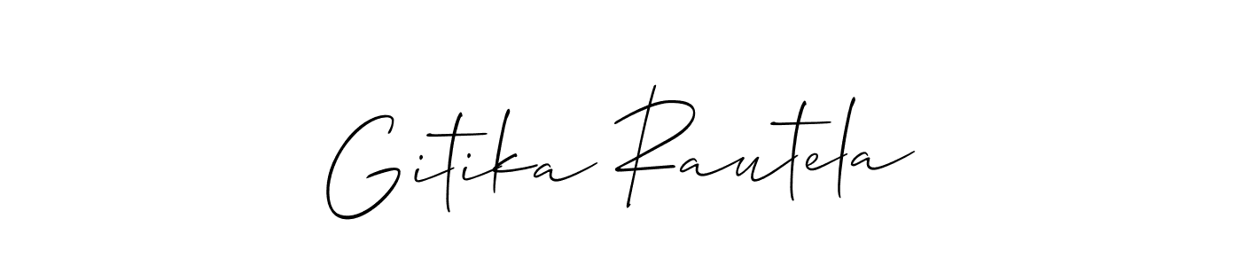 How to make Gitika Rautela name signature. Use Allison_Script style for creating short signs online. This is the latest handwritten sign. Gitika Rautela signature style 2 images and pictures png