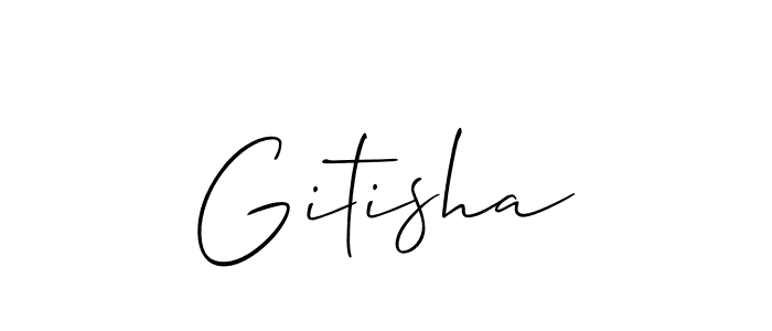 Make a beautiful signature design for name Gitisha. With this signature (Allison_Script) style, you can create a handwritten signature for free. Gitisha signature style 2 images and pictures png