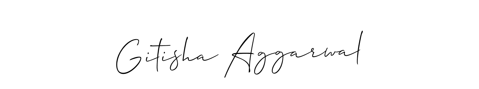 Also You can easily find your signature by using the search form. We will create Gitisha Aggarwal name handwritten signature images for you free of cost using Allison_Script sign style. Gitisha Aggarwal signature style 2 images and pictures png