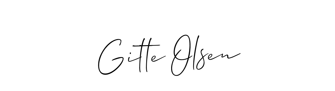 You should practise on your own different ways (Allison_Script) to write your name (Gitte Olsen) in signature. don't let someone else do it for you. Gitte Olsen signature style 2 images and pictures png