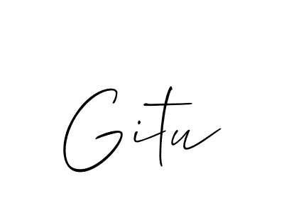 It looks lik you need a new signature style for name Gitu. Design unique handwritten (Allison_Script) signature with our free signature maker in just a few clicks. Gitu signature style 2 images and pictures png