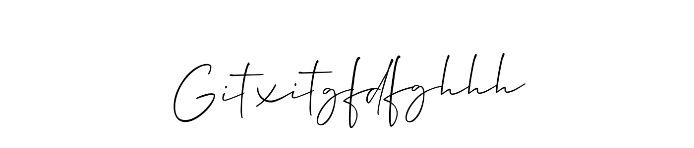 Make a short Gitxitgfdfghhh signature style. Manage your documents anywhere anytime using Allison_Script. Create and add eSignatures, submit forms, share and send files easily. Gitxitgfdfghhh signature style 2 images and pictures png