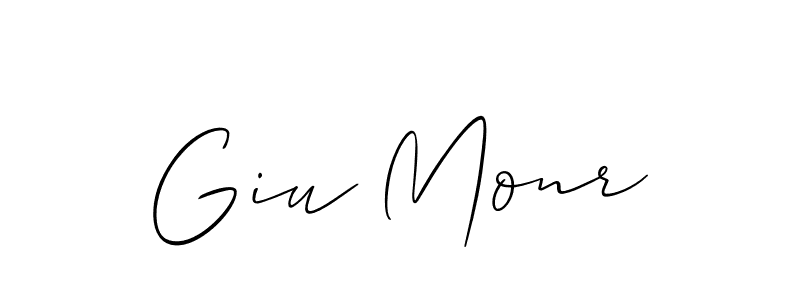 Use a signature maker to create a handwritten signature online. With this signature software, you can design (Allison_Script) your own signature for name Giu Monr. Giu Monr signature style 2 images and pictures png