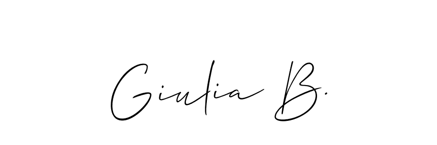 if you are searching for the best signature style for your name Giulia B.. so please give up your signature search. here we have designed multiple signature styles  using Allison_Script. Giulia B. signature style 2 images and pictures png