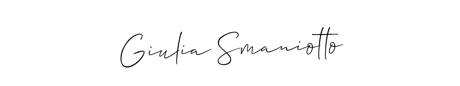 Once you've used our free online signature maker to create your best signature Allison_Script style, it's time to enjoy all of the benefits that Giulia Smaniotto name signing documents. Giulia Smaniotto signature style 2 images and pictures png