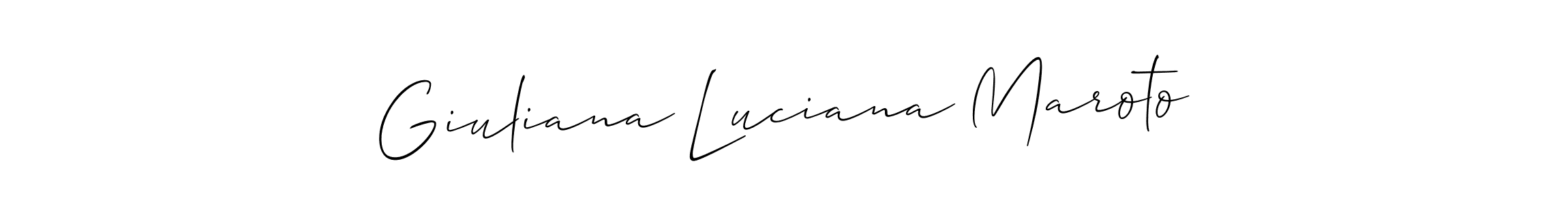 You should practise on your own different ways (Allison_Script) to write your name (Giuliana Luciana Maroto) in signature. don't let someone else do it for you. Giuliana Luciana Maroto signature style 2 images and pictures png