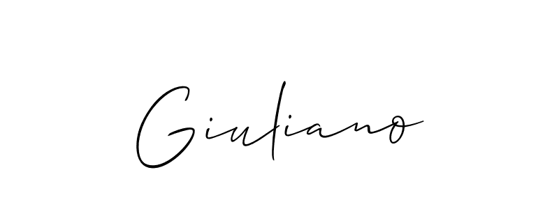 How to make Giuliano name signature. Use Allison_Script style for creating short signs online. This is the latest handwritten sign. Giuliano signature style 2 images and pictures png