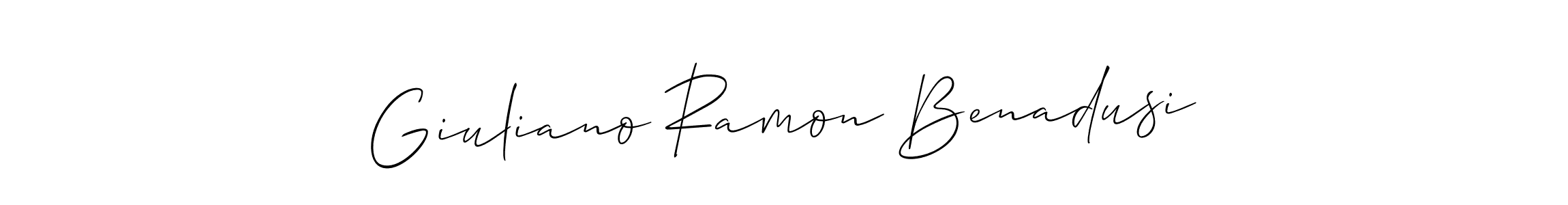 Make a short Giuliano Ramon Benadusi signature style. Manage your documents anywhere anytime using Allison_Script. Create and add eSignatures, submit forms, share and send files easily. Giuliano Ramon Benadusi signature style 2 images and pictures png