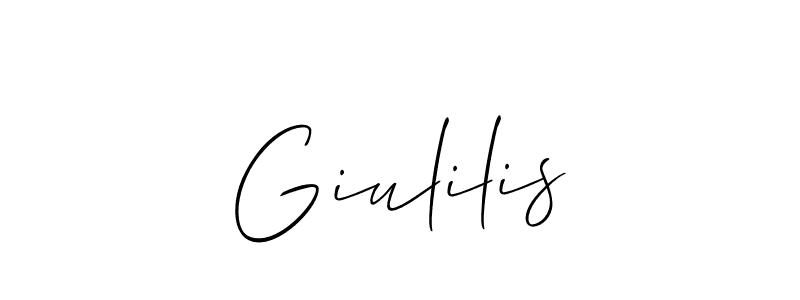 Make a beautiful signature design for name Giulilis. With this signature (Allison_Script) style, you can create a handwritten signature for free. Giulilis signature style 2 images and pictures png