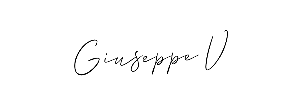 How to make Giuseppe V name signature. Use Allison_Script style for creating short signs online. This is the latest handwritten sign. Giuseppe V signature style 2 images and pictures png