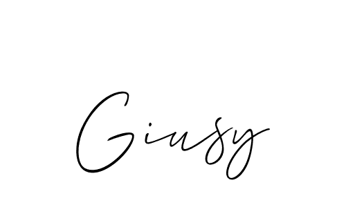 Allison_Script is a professional signature style that is perfect for those who want to add a touch of class to their signature. It is also a great choice for those who want to make their signature more unique. Get Giusy name to fancy signature for free. Giusy signature style 2 images and pictures png