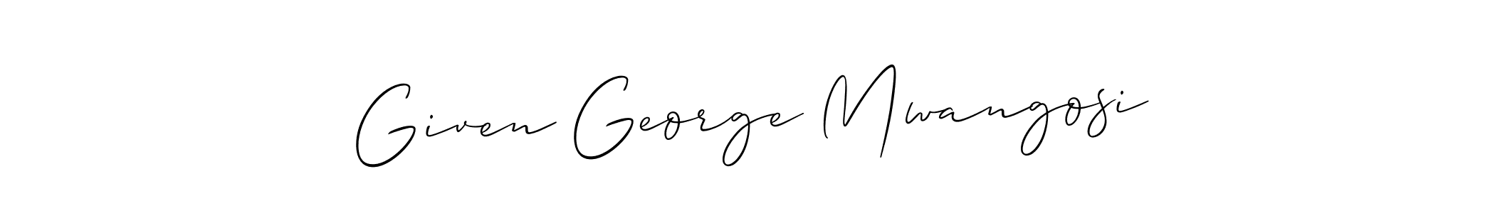 This is the best signature style for the Given George Mwangosi name. Also you like these signature font (Allison_Script). Mix name signature. Given George Mwangosi signature style 2 images and pictures png