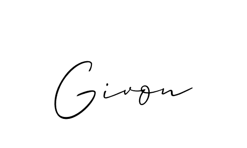 How to make Givon name signature. Use Allison_Script style for creating short signs online. This is the latest handwritten sign. Givon signature style 2 images and pictures png