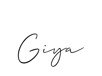 Design your own signature with our free online signature maker. With this signature software, you can create a handwritten (Allison_Script) signature for name Giya. Giya signature style 2 images and pictures png