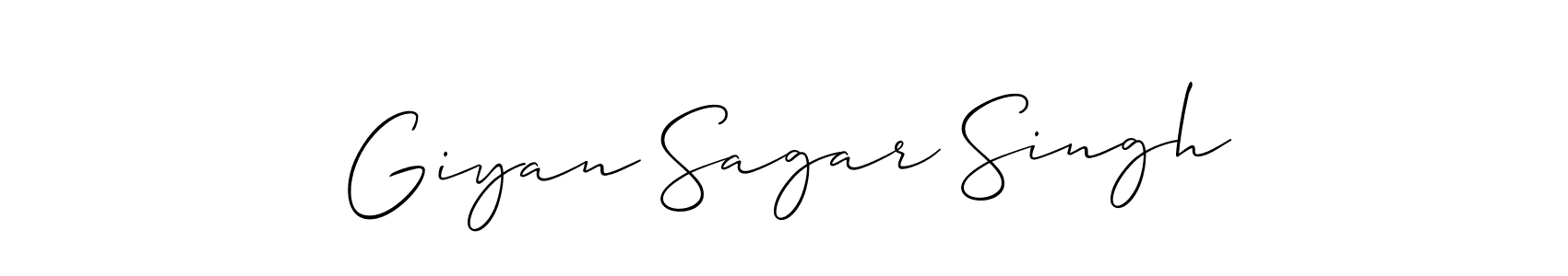 Allison_Script is a professional signature style that is perfect for those who want to add a touch of class to their signature. It is also a great choice for those who want to make their signature more unique. Get Giyan Sagar Singh name to fancy signature for free. Giyan Sagar Singh signature style 2 images and pictures png