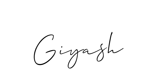 Create a beautiful signature design for name Giyash. With this signature (Allison_Script) fonts, you can make a handwritten signature for free. Giyash signature style 2 images and pictures png