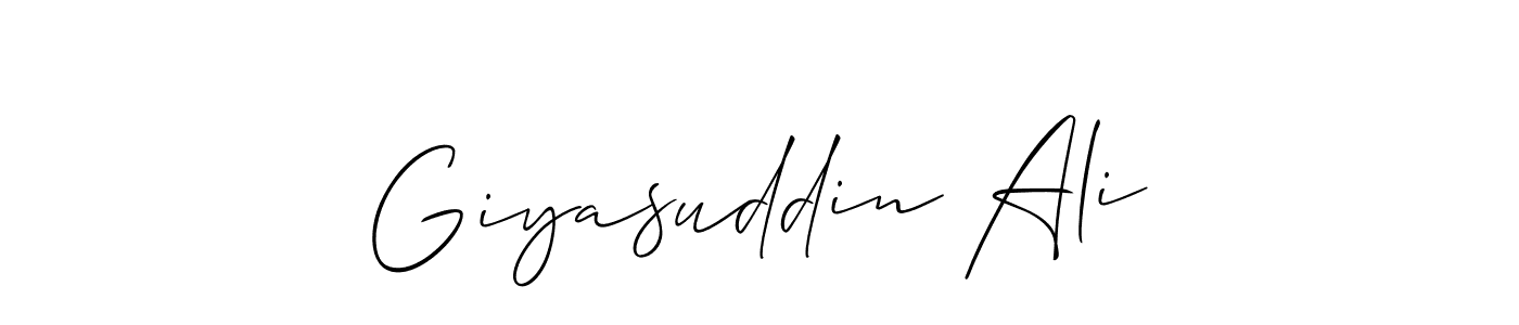 Also we have Giyasuddin Ali name is the best signature style. Create professional handwritten signature collection using Allison_Script autograph style. Giyasuddin Ali signature style 2 images and pictures png