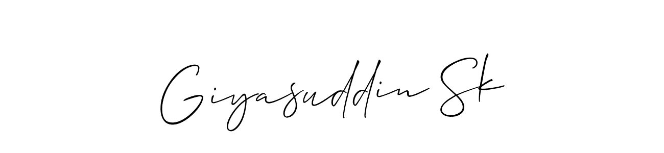 Create a beautiful signature design for name Giyasuddin Sk. With this signature (Allison_Script) fonts, you can make a handwritten signature for free. Giyasuddin Sk signature style 2 images and pictures png