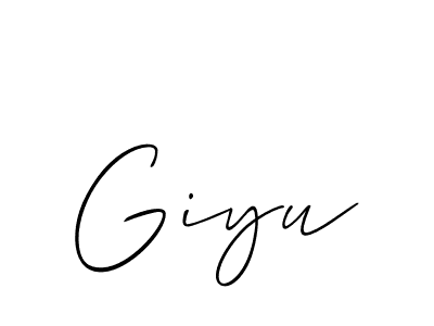 Make a beautiful signature design for name Giyu. With this signature (Allison_Script) style, you can create a handwritten signature for free. Giyu signature style 2 images and pictures png