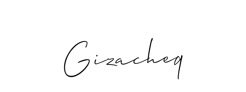 if you are searching for the best signature style for your name Gizacheq. so please give up your signature search. here we have designed multiple signature styles  using Allison_Script. Gizacheq signature style 2 images and pictures png