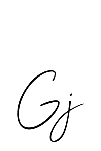 Make a beautiful signature design for name Gj. With this signature (Allison_Script) style, you can create a handwritten signature for free. Gj signature style 2 images and pictures png