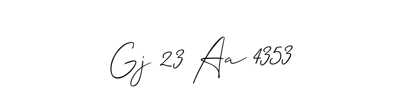 This is the best signature style for the Gj 23 Aa 4353 name. Also you like these signature font (Allison_Script). Mix name signature. Gj 23 Aa 4353 signature style 2 images and pictures png