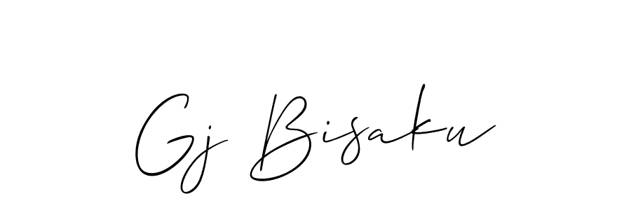 You should practise on your own different ways (Allison_Script) to write your name (Gj Bisaku) in signature. don't let someone else do it for you. Gj Bisaku signature style 2 images and pictures png