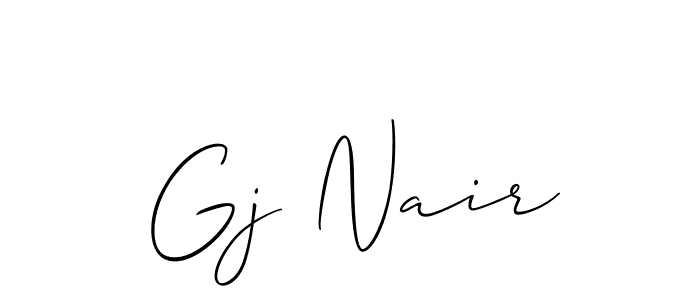 Also we have Gj Nair name is the best signature style. Create professional handwritten signature collection using Allison_Script autograph style. Gj Nair signature style 2 images and pictures png