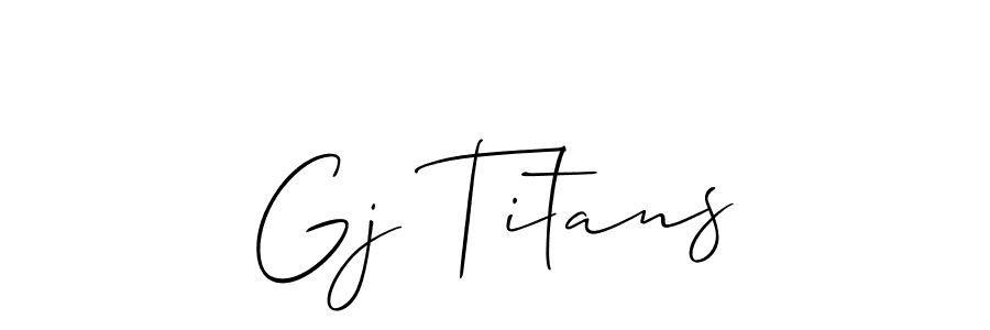 Allison_Script is a professional signature style that is perfect for those who want to add a touch of class to their signature. It is also a great choice for those who want to make their signature more unique. Get Gj Titans name to fancy signature for free. Gj Titans signature style 2 images and pictures png