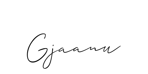 Design your own signature with our free online signature maker. With this signature software, you can create a handwritten (Allison_Script) signature for name Gjaanu. Gjaanu signature style 2 images and pictures png