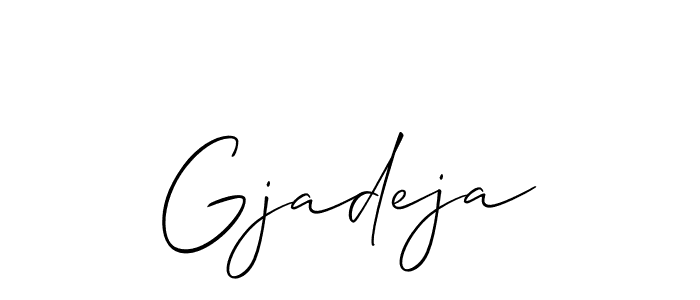 Make a short Gjadeja signature style. Manage your documents anywhere anytime using Allison_Script. Create and add eSignatures, submit forms, share and send files easily. Gjadeja signature style 2 images and pictures png
